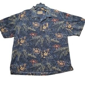 Magellan Sportswear Mens XL Button Up Short Sleeve Hawaiian Floral Shirt‎